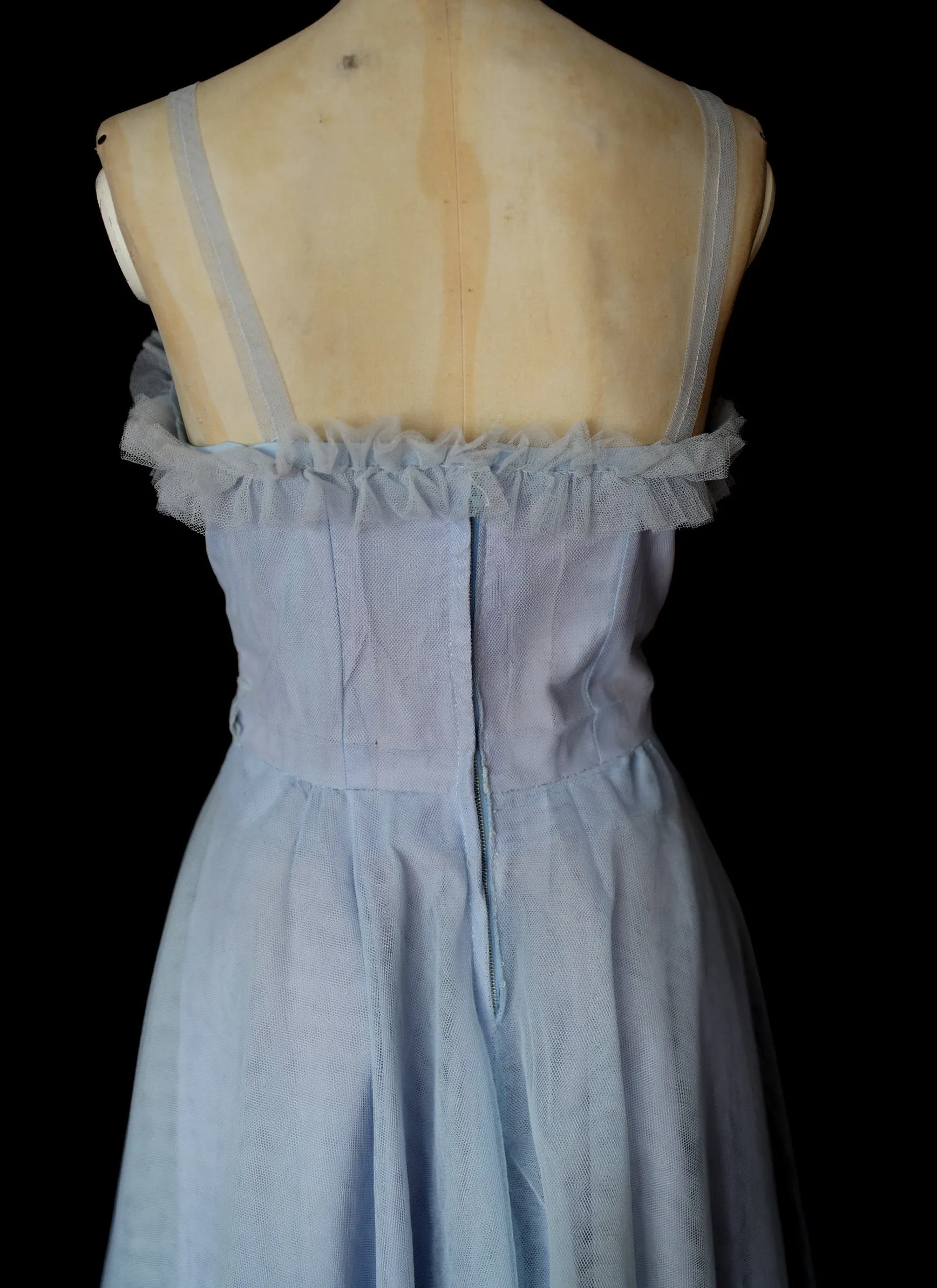 Vintage 1950s Pale Blue Prom Dress