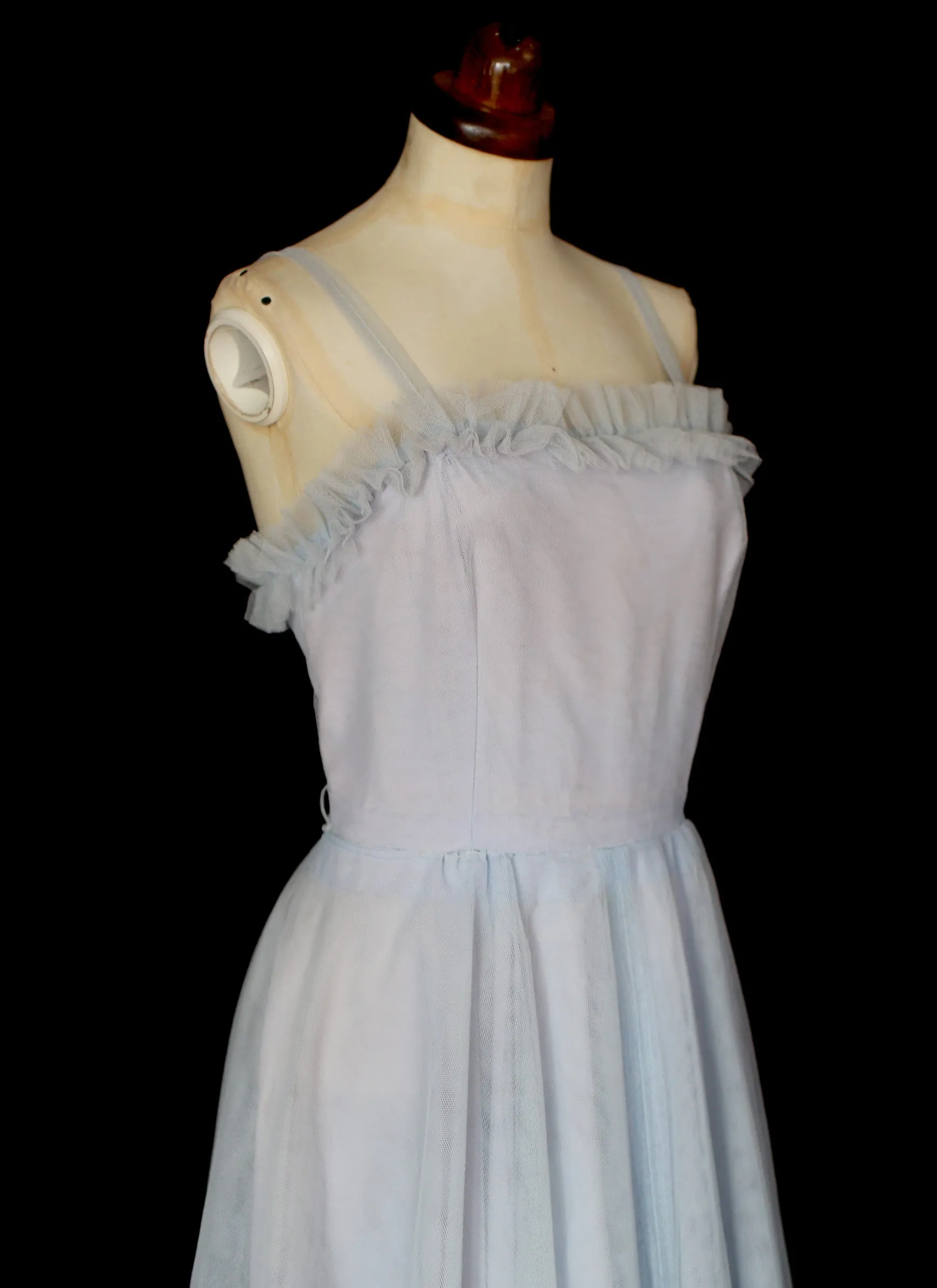 Vintage 1950s Pale Blue Prom Dress