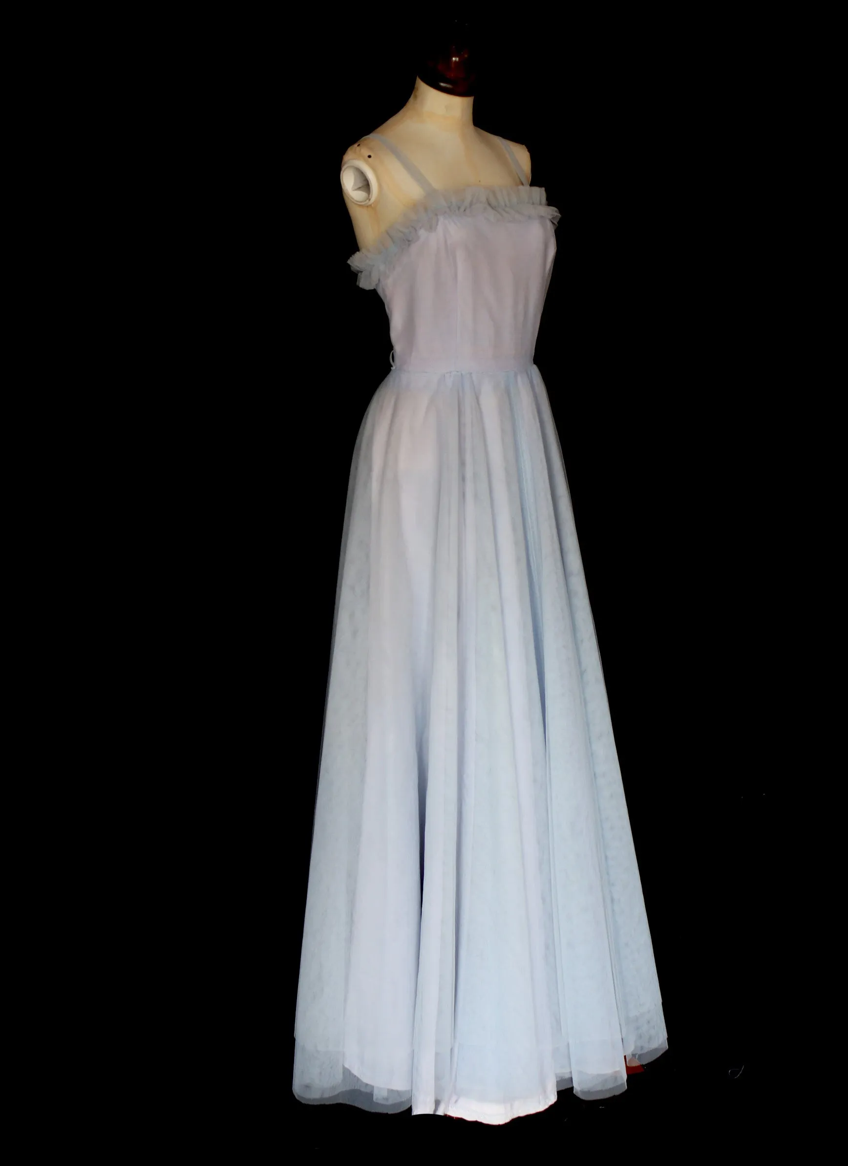 Vintage 1950s Pale Blue Prom Dress