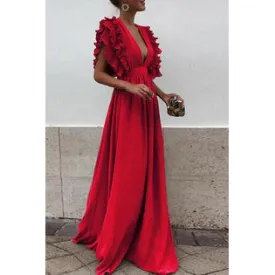 Women Fashion Ruffled Long Skirt Dress-C12776ZWD